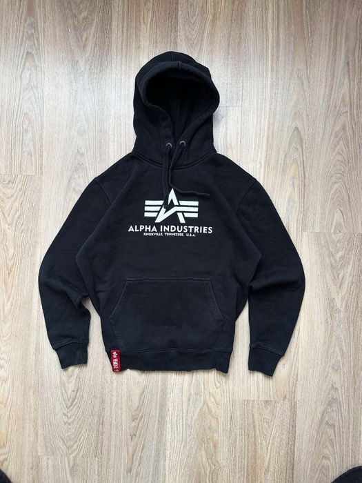 Худі Alpha Industries Original | Чоловіче M | чорне, класичний стиль
