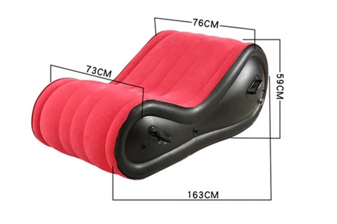 Sofa dmuchana koloru czerwonego