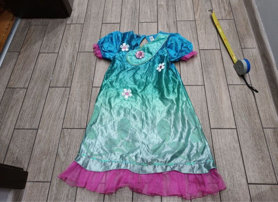 Sukienka strój Poppy, Trolle Disney roz. 122-128 cm