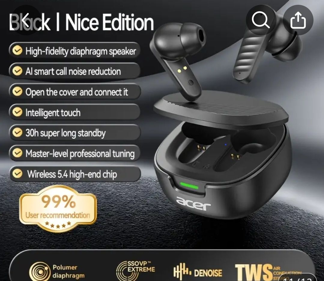 Słuchawki Bezprzewodowe  ACER  NOWE !!!