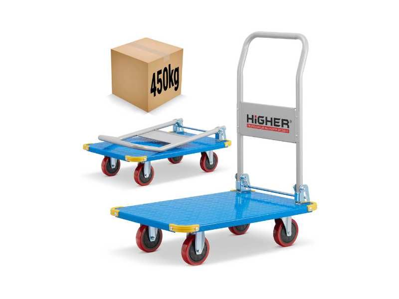 Wózek platformowy transportowy magazynowy 450 kg HIGHER pełne koła