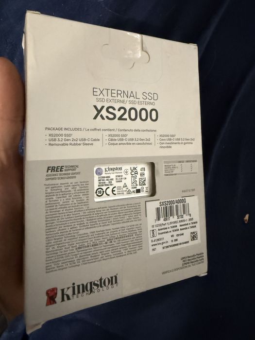NOWY ZAPLOMBOWANY Dysk zewnętrzny SSD Kingston XS2000 4TB