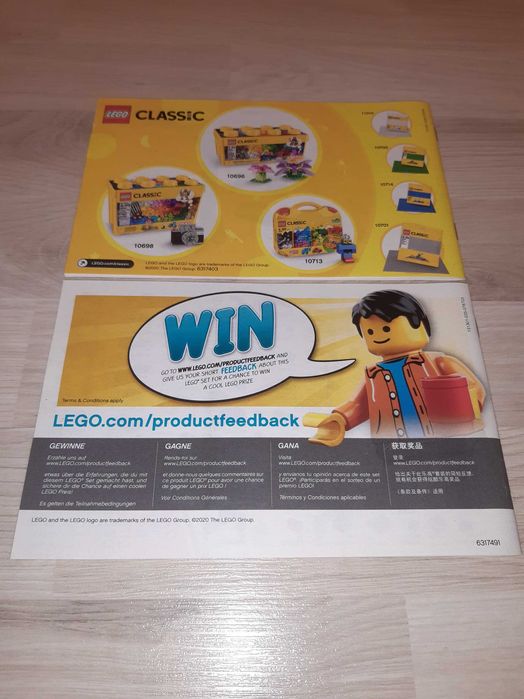 Puste pudełko Lego Classic po 11011 Bricks and Animals + instrukcja