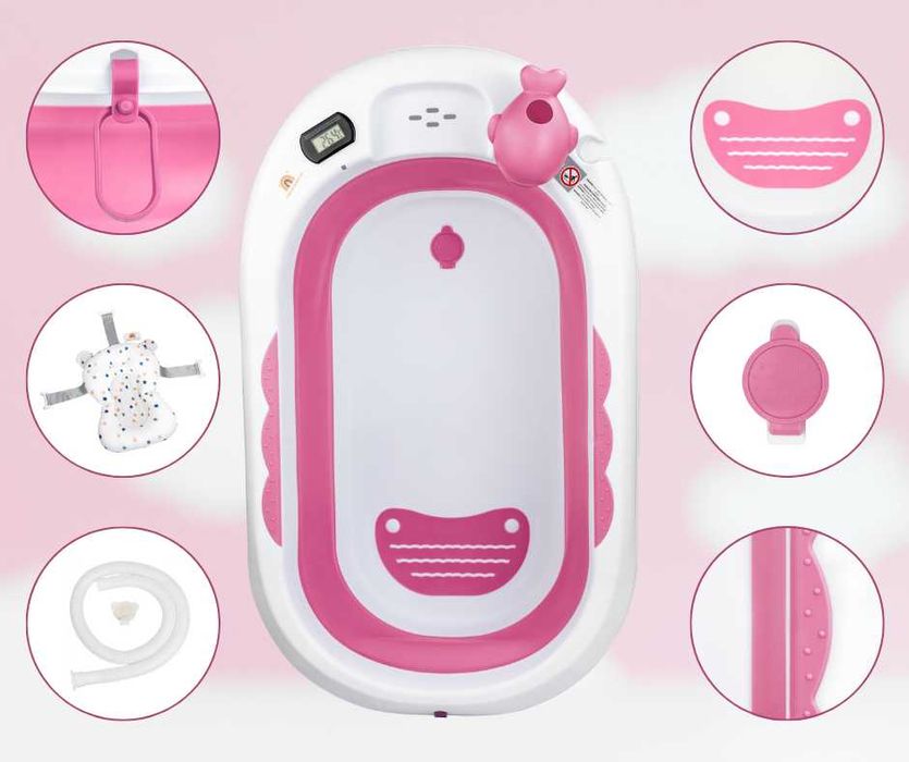 Wanienka niemowlęca składana ze stojakiem stelażem Nela Babywonders