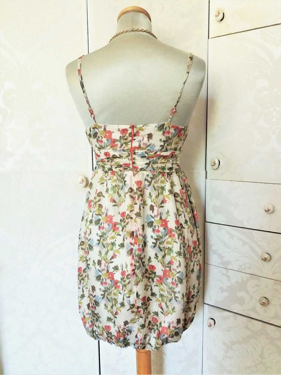 Sukienka z jedwabiu w kwiaty Reserved r.S 36