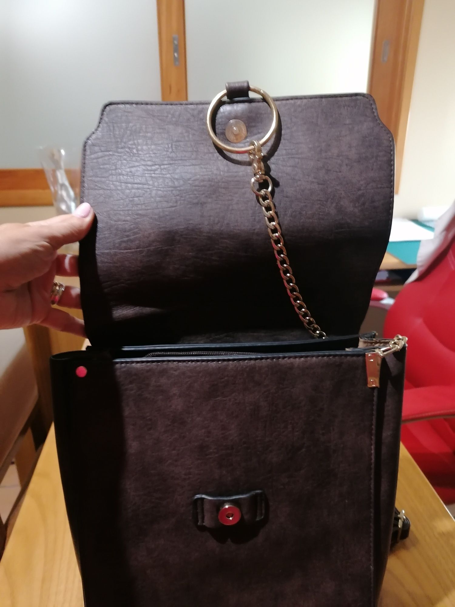 Mochila/Bolsa de senhora castanha
