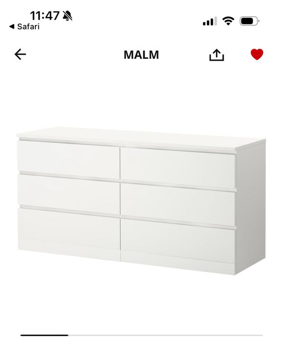 Komoda Malm Ikea 6 szuflad