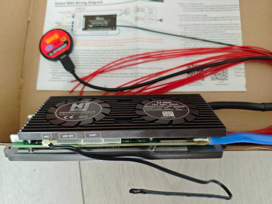 Smart BMS 14S 48V 100А HI BMS с блютуз, Li-Ion контроллер плата защиты