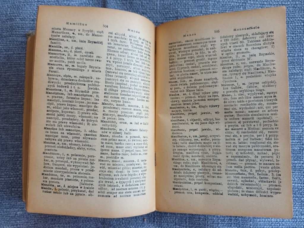 Słownik podręczny łacińsko-polski (1908 r.)
