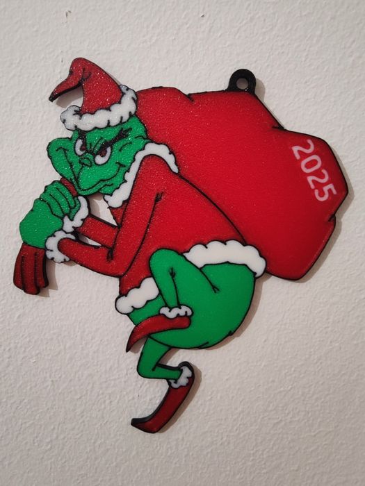 Grinch 2025 płaska ozdoba zawieszka bombka ornament na choinkę