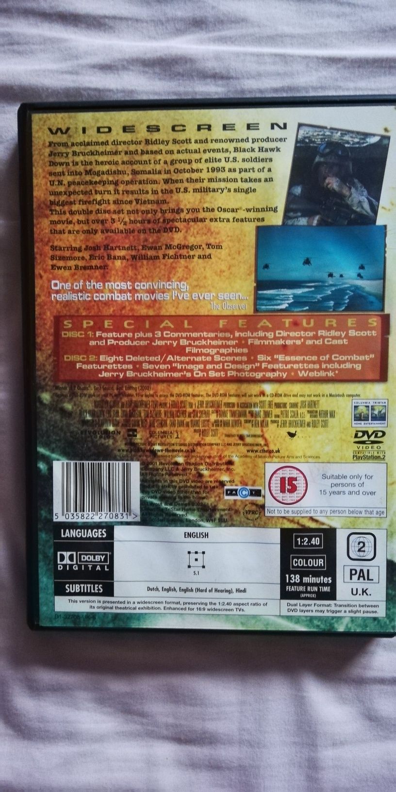 Dvd do filme "Black Hawk Down" - edição especial 2 discos(portes gráti