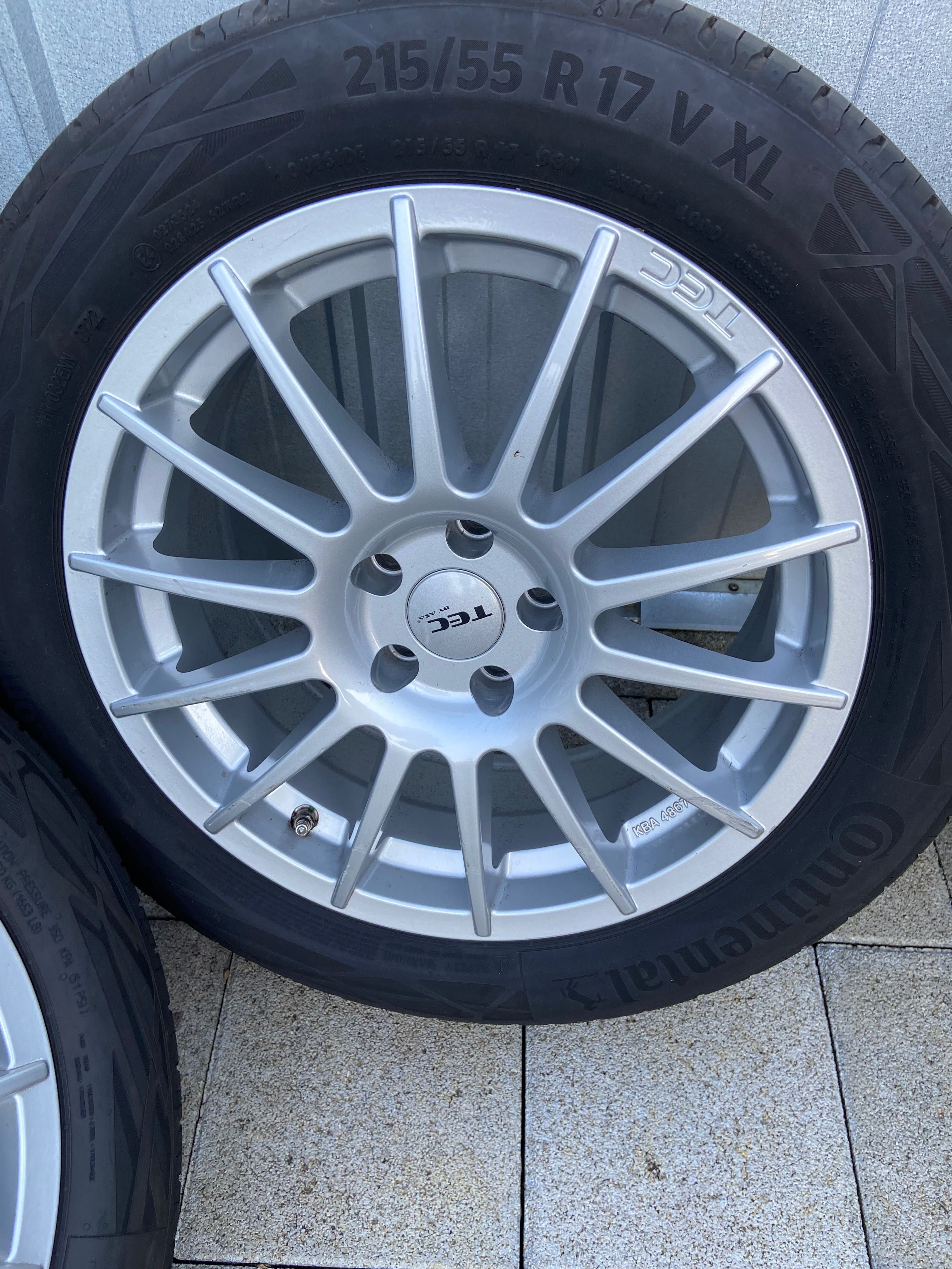 Felgi aluminiowe 17” TEC + opony Continental EcoContact 6 215/55 R17