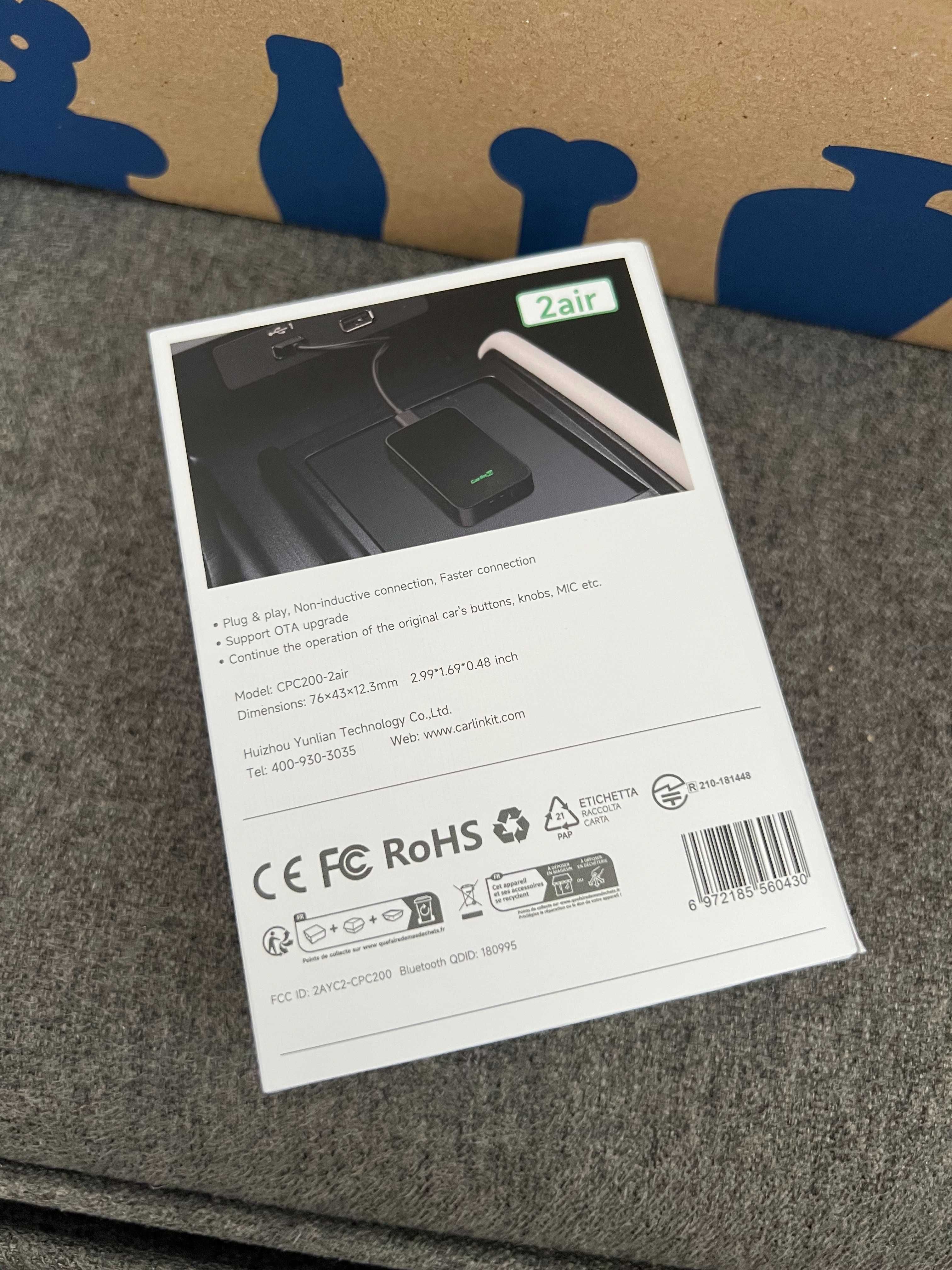 Carlinkit 5.0 2Air Wireless Adapter CarPlay Android Auto