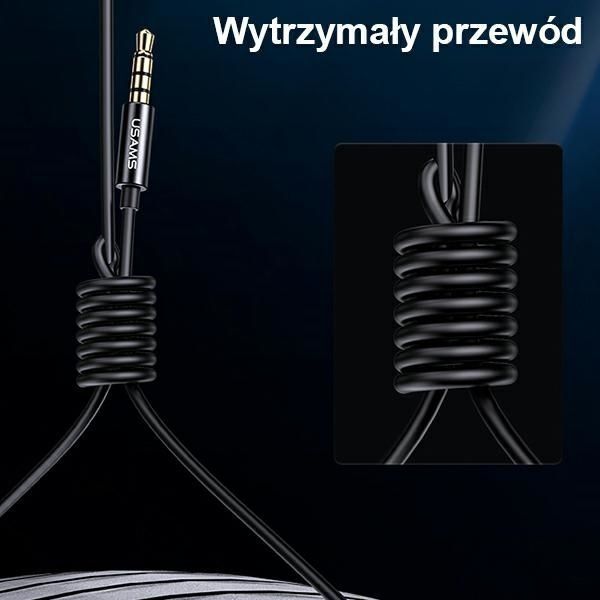 Słuchawki Stereo USAMS EP-44 Z Mikrofonem 3,5mm - Czarny