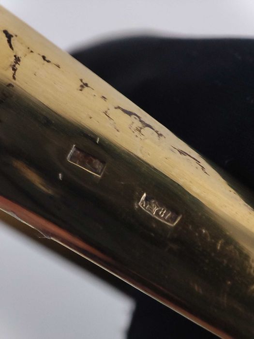 Щипці для цукру "СевернаЧернь" - чорніння, позолота; срібло 875