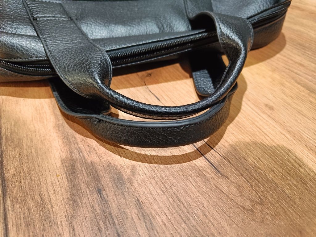 Torba czarna skóra aktówka na laptopa Lanetti