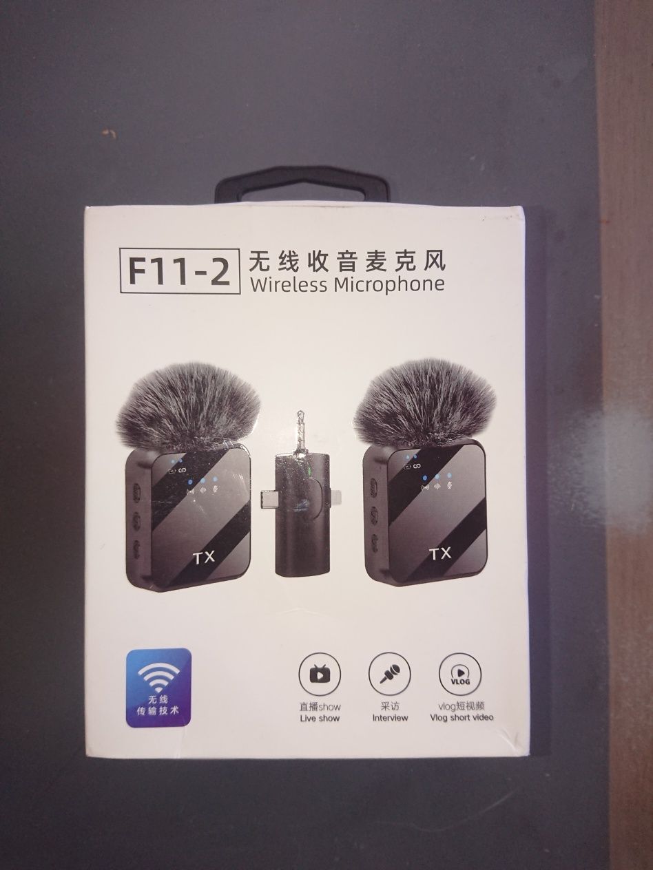 Микрофон петличный, безпроводнойс WI Fi, набор 3в1