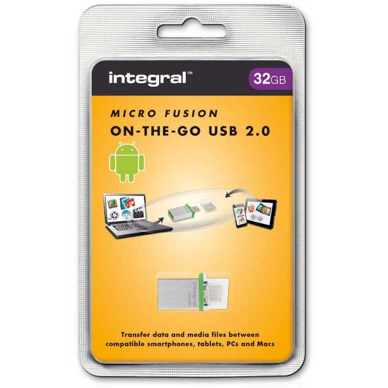 Pen Drive Integral 32GB Micro Fusion USB OTG USB Type-A / Micro-USB