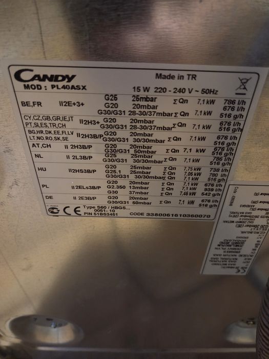 Płyta gazowa Candy pl40asx sprawna