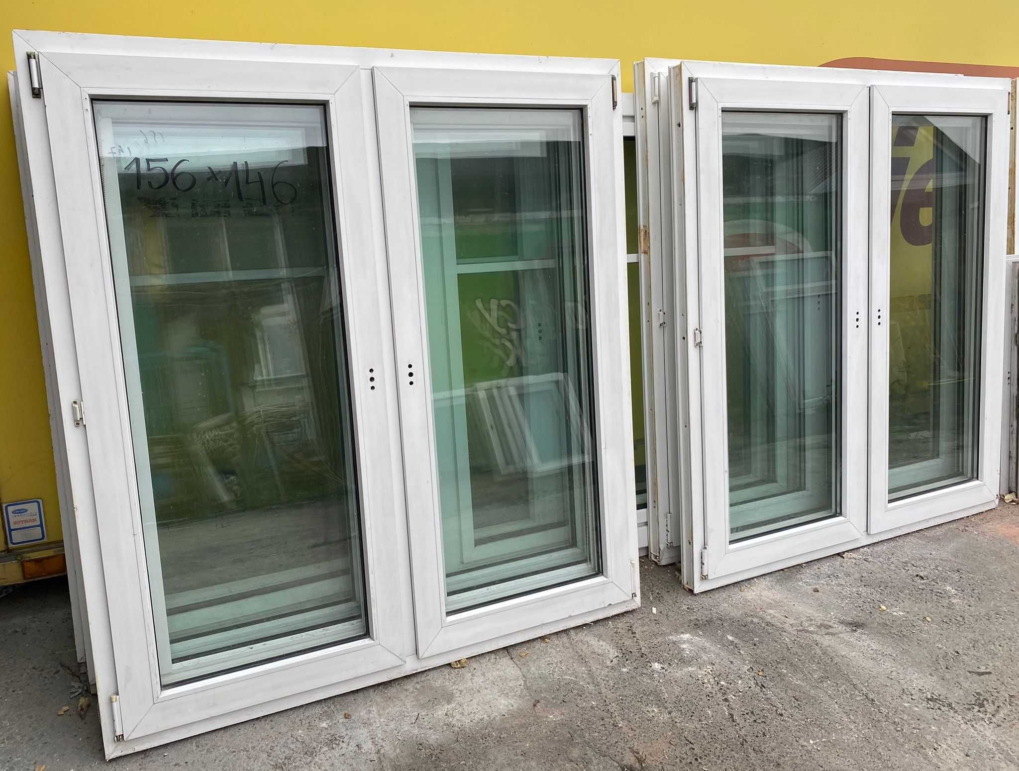 Okna PCV używane dwuskrzydłowe 135 x 130, 146 x 156 i inne!