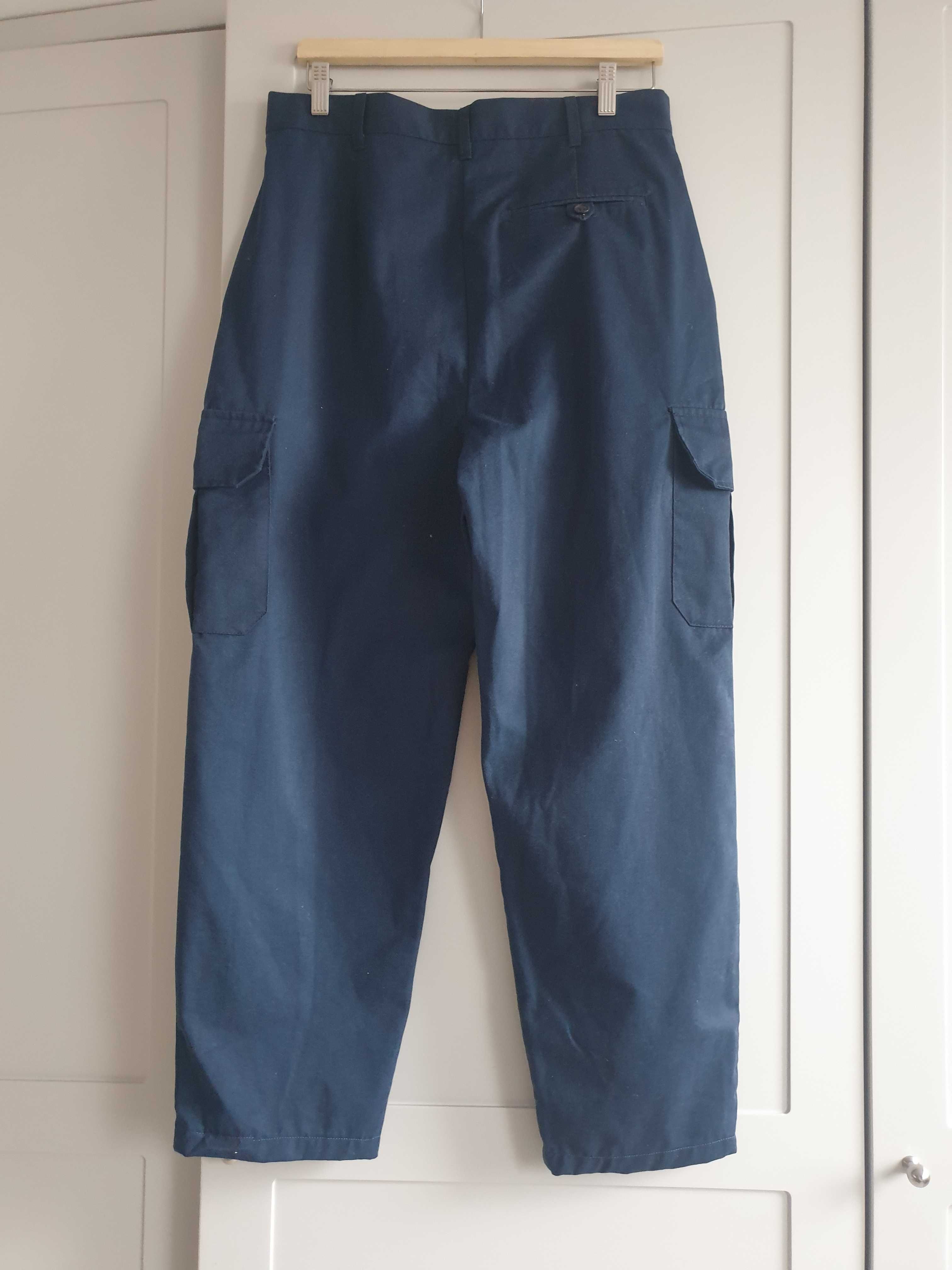 Granatowe spodnie cargo bojówki vintage 40