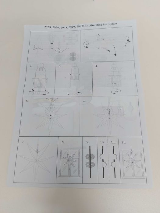 Gwiazda świetlna do domu, lampa, papierowa, niebieska F