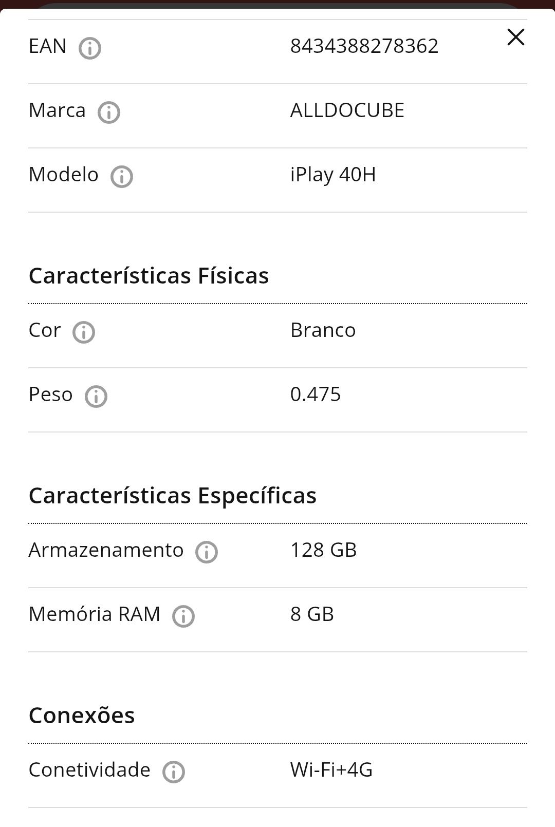 Tablet allcube iplay40