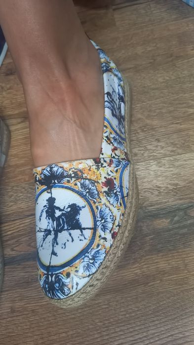 Buty mokasyny baleriny espadryle na słomie włoskie Skóra Mariaż roz 40