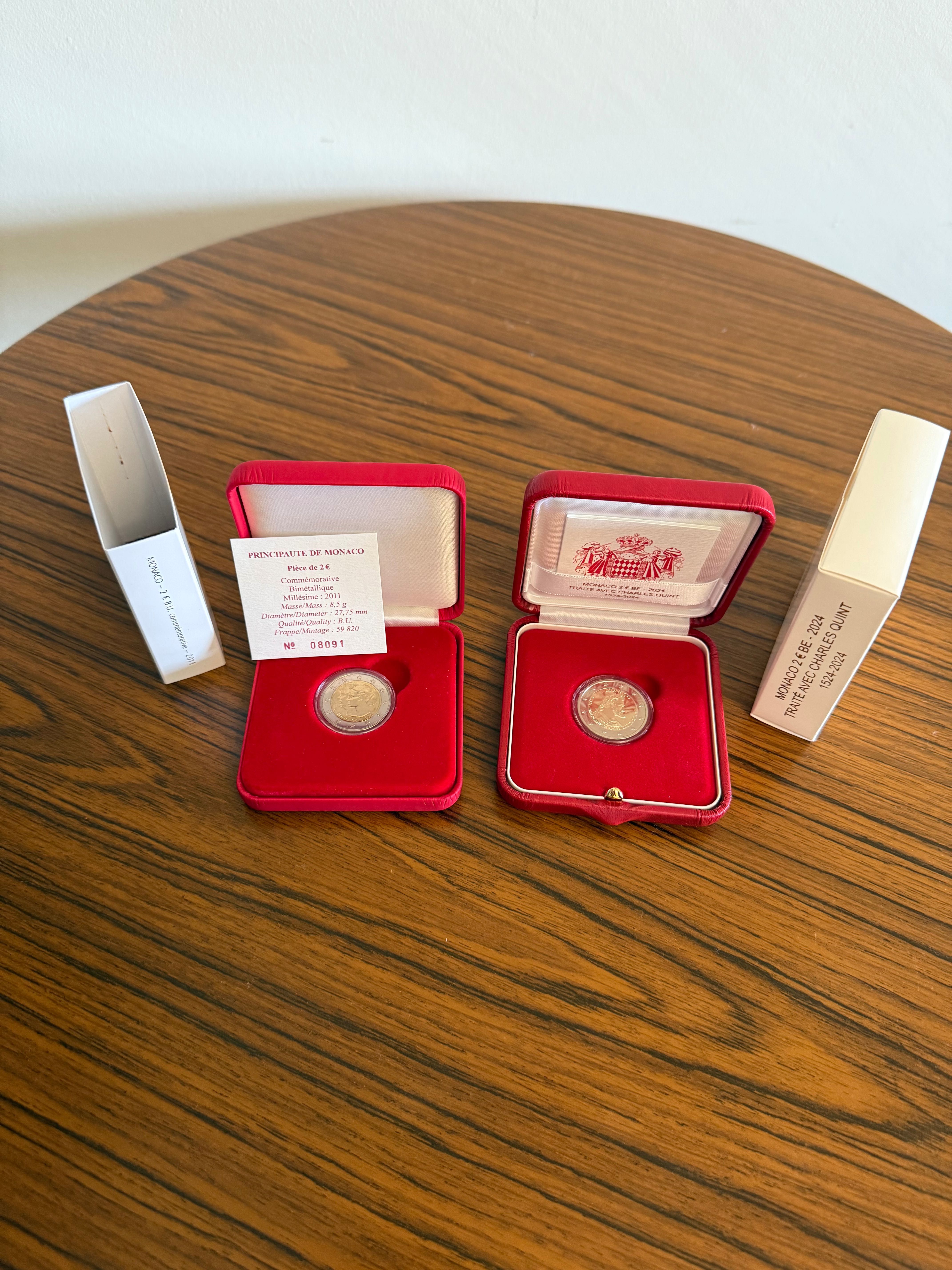 Moedas comemorativas 2€ Mónaco 2011 BU 2024 proof