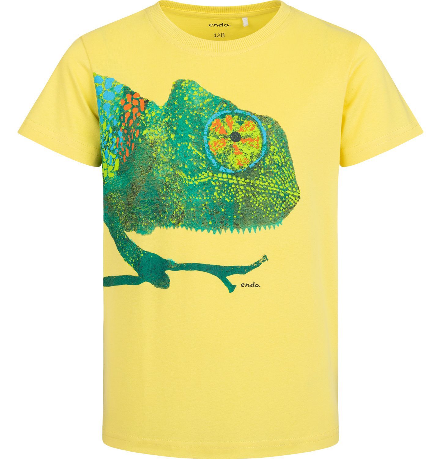 T-shirt Koszulka dziecięca chłopięca Bawełna 164 żółty Kameleon Endo