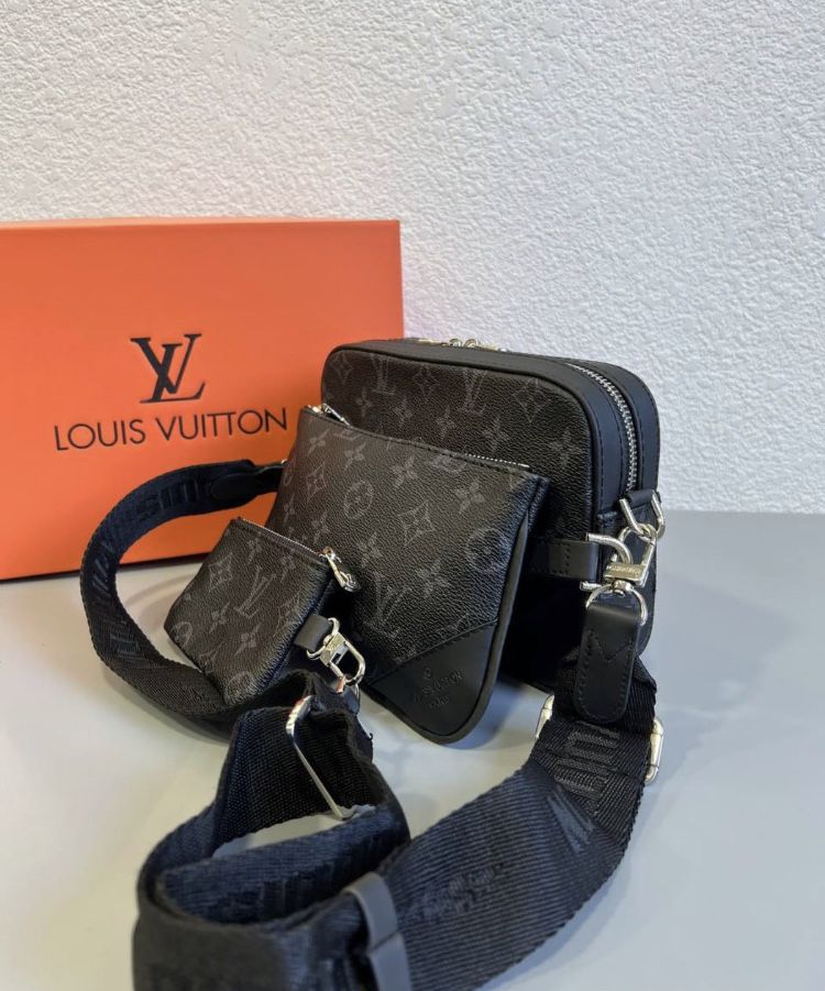 Мужская сумка через плечо 3в1 LV | Барсетка Louis Vuitton