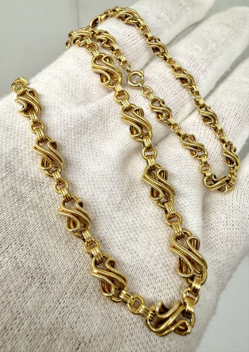 Złoty łańcuszek z początku XX wieku - 585 - PIĘKNY- STAN IDEALNY