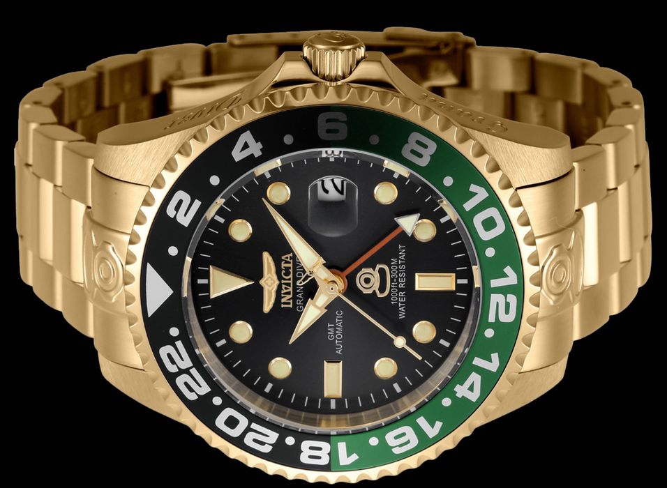 Годинник Invicta 45672 Grand Diver Automatic GMT Gold 47 мм. 300 MT.