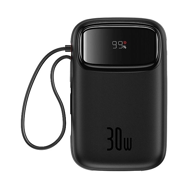 Powerbank Baseus QPow 2/30W 10000mAh z wbudowanymi kablami USB-C - cza
