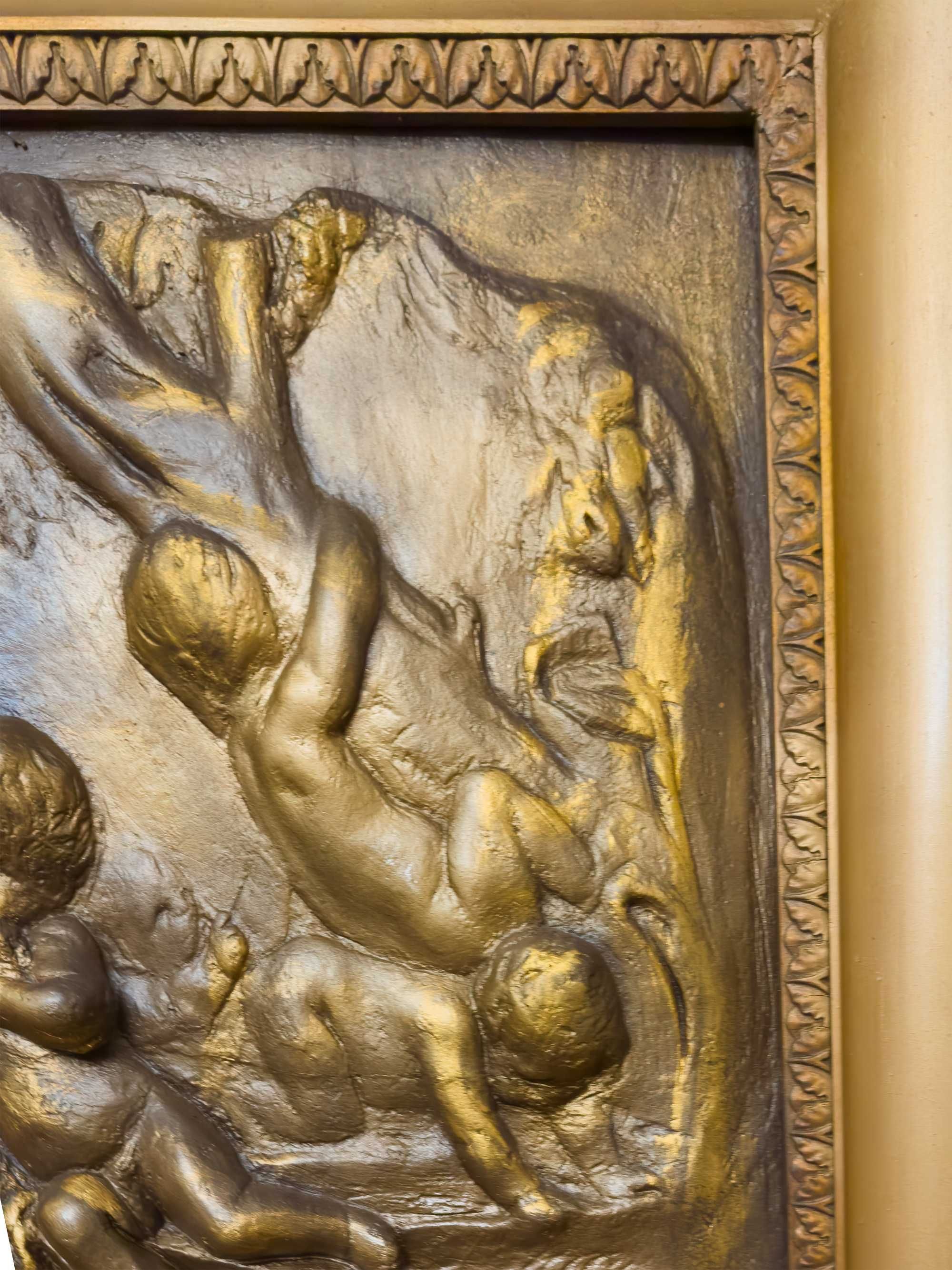 Quadro terracota jardim Paraíso anjos | século XIX