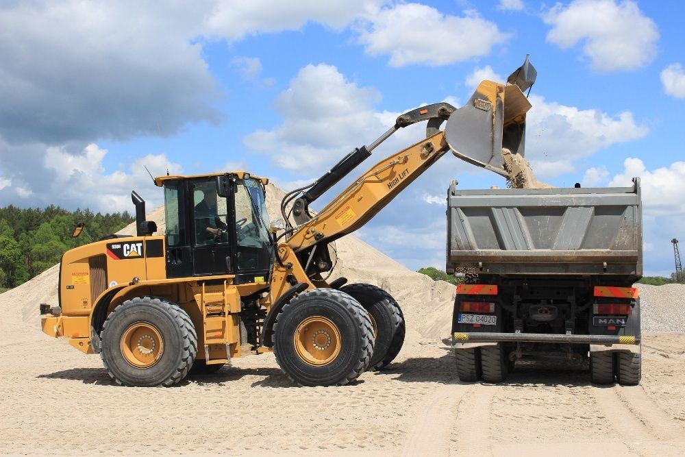 Żwirownia- Koparko-ładowarka, kamień, żwir, transport, piaski