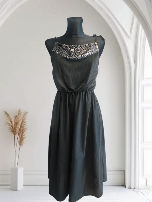 Sukienka MIDI z bolerkiem vintage lata 70.80.