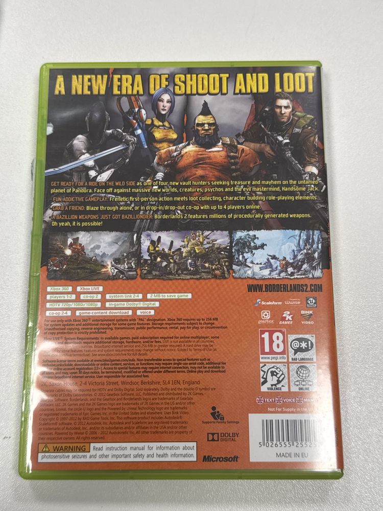 Borderlands 2 XBOX360 + premiere club additional content