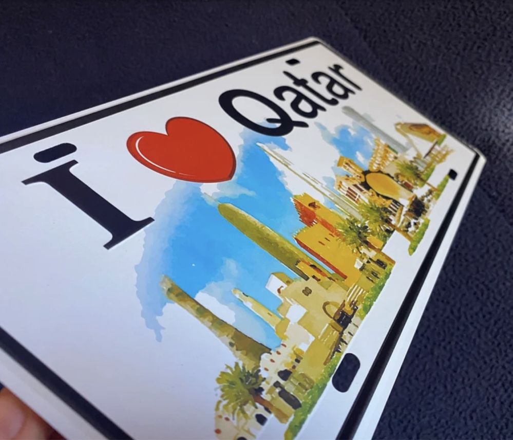 I Love Qatar • Placa Metálica Decorativa (nova)