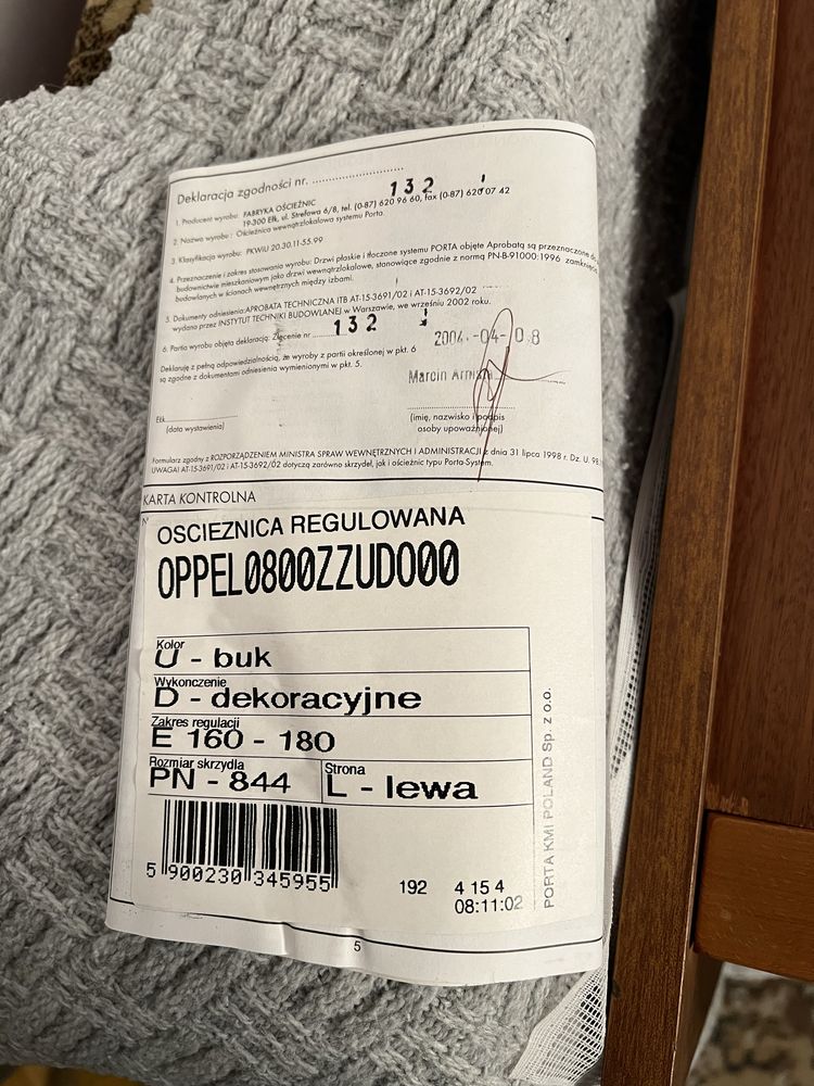 Drzwi Porta skrzydła wewnątrzlokalowe 2 szt łazienkowe