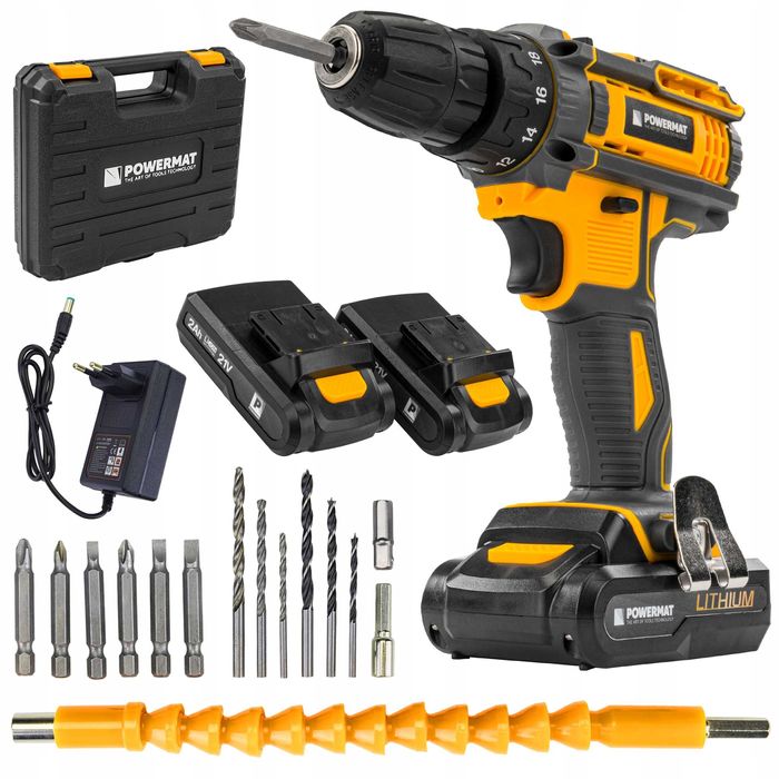 Wkrętarka Akumulatorowa 21V Mocna 2xAKU + BITY