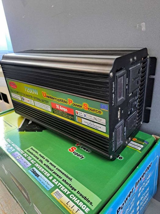Преобразователь тока 12-220v 7200w Инвертор с зарядным + бесперебойник