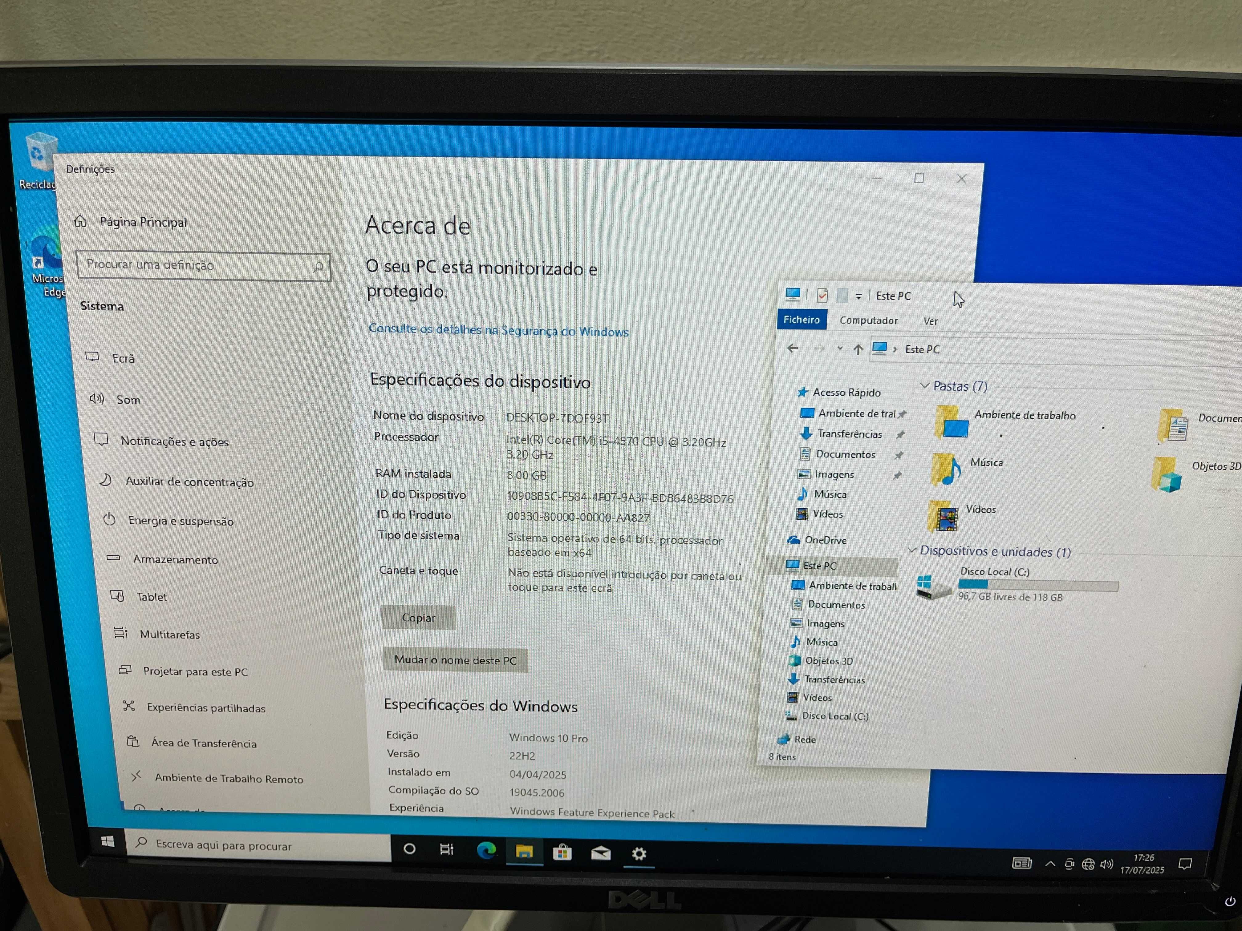 PC Dell 3020, core i5-4570, 8GB ram, SSD 120GB