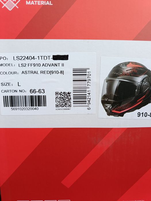 Kask motocyklowy LS2 FF910 ADVANT II ASTRAL RED.