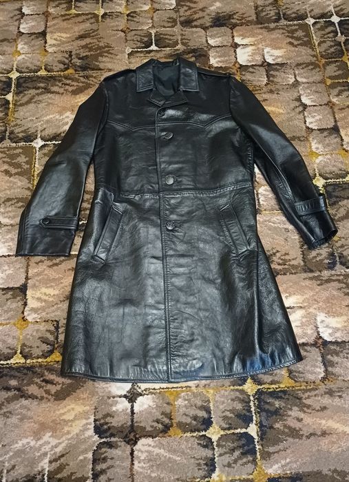 Męski płaszcz ze skóry naturalnej M