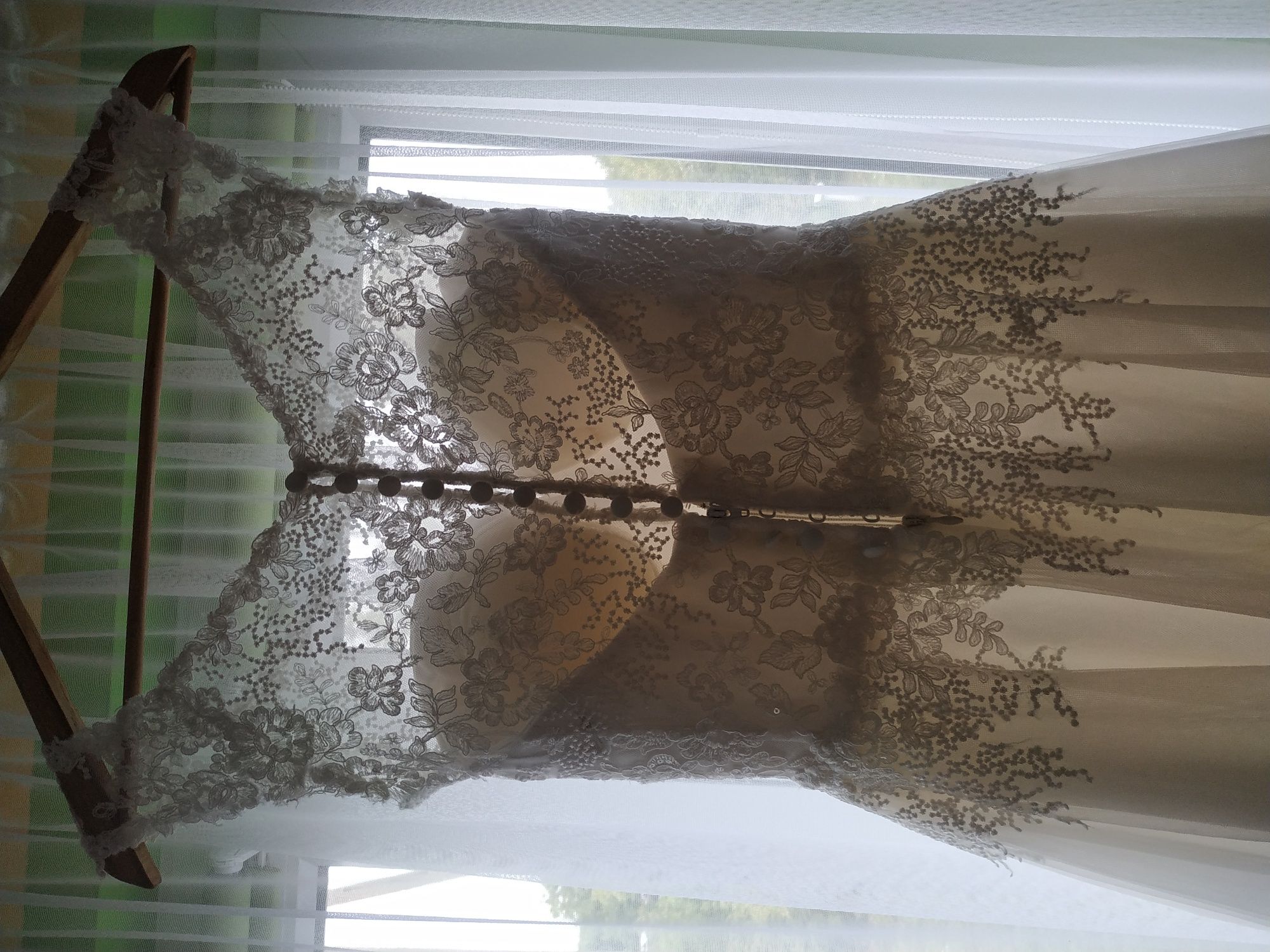 Wyjątkowa suknia ślubna ivory r. 34/36 dł. 167+8cm obcas Salon Mavi