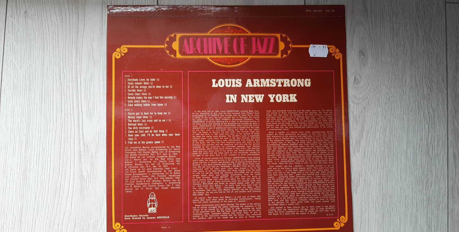 Louis Armstrong "In New York"- płyta winylowa