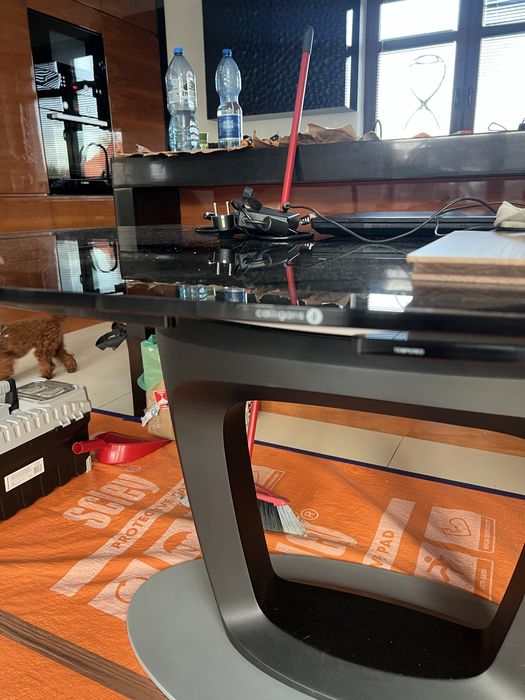 Stół rozkładany ORBITAL czarne szklo