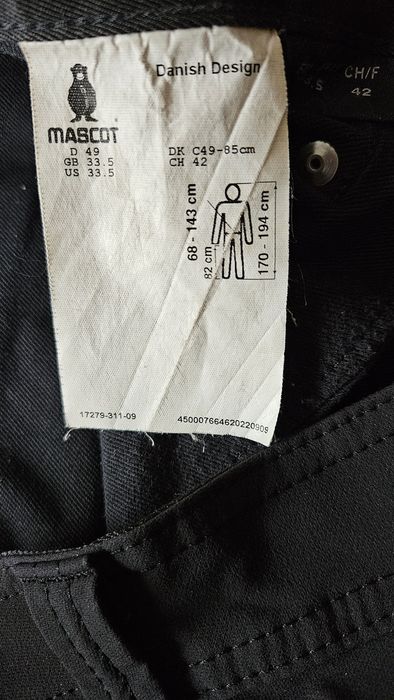 Spodnie Mascot Advanced stretch i Cordula r. 49