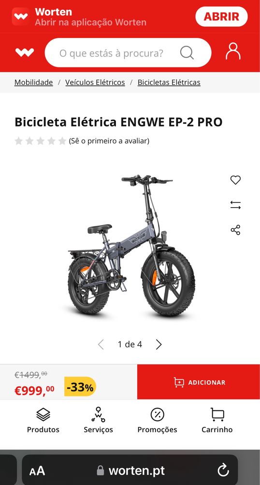 Bicicleta Elétrica ENGWE EP-2 PRO como nova  autonomia 100kms